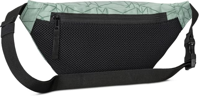 Detalle de LARKSON Marsupio unisex verde “Ole” con materiale PET riciclato, bum bag idrorepellente