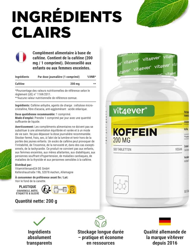 Thumbnail 5 de Caféine 200 mg – 500 comprimés