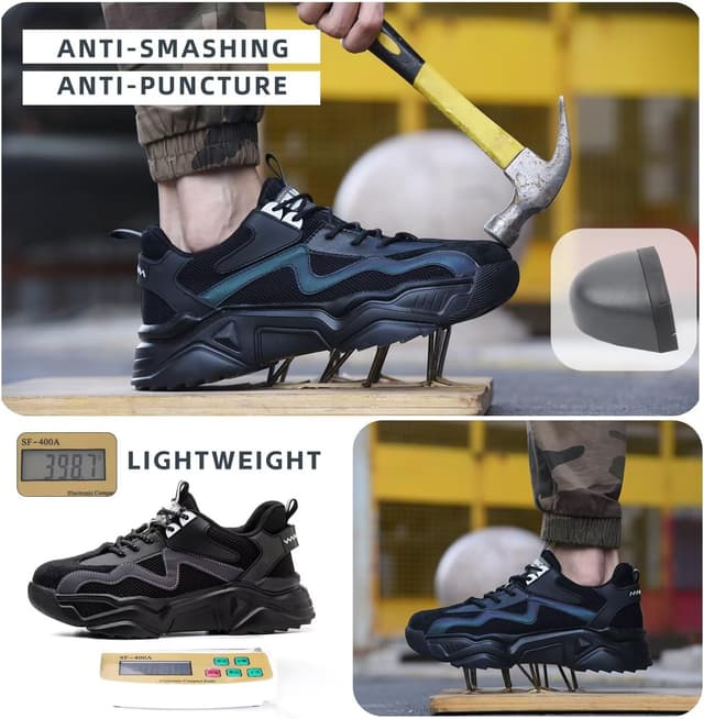 Detalle 2 de Annvia Safety Shoes for Women: Steel Toe Cap Trainers with Kevlar anti-puncture & non-slip grip