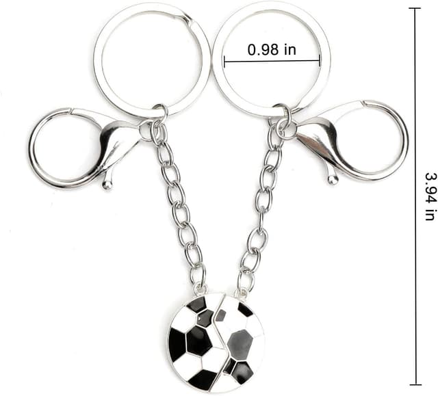Detalle de Tranbath 2er Set Schlüsselanhänger mit Fußball-Design – Geschenkidee für Fußballfans & Schlüsselanhänger-Sammler