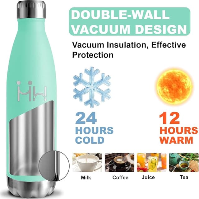 Detalle de Botella Acero Inoxidable 500 ml — Aislamiento al vacío 💧