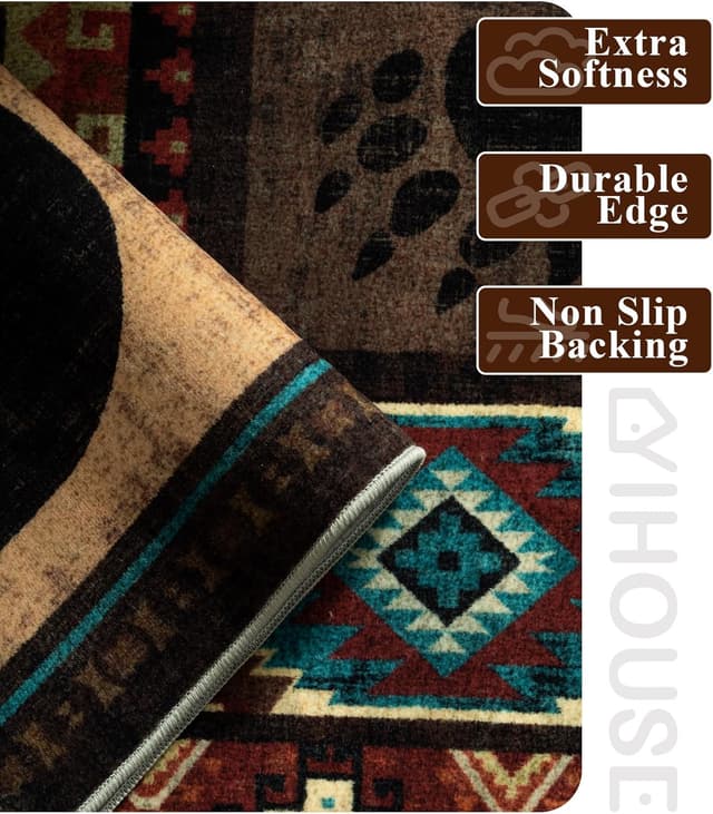 Thumbnail 4 de YIHOUSE Rustic Cabin Area Rug 8x10