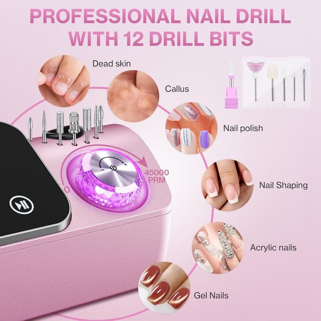 Detalle 2 de Urbuti Nagelfräser 45000 U/min mit LCD