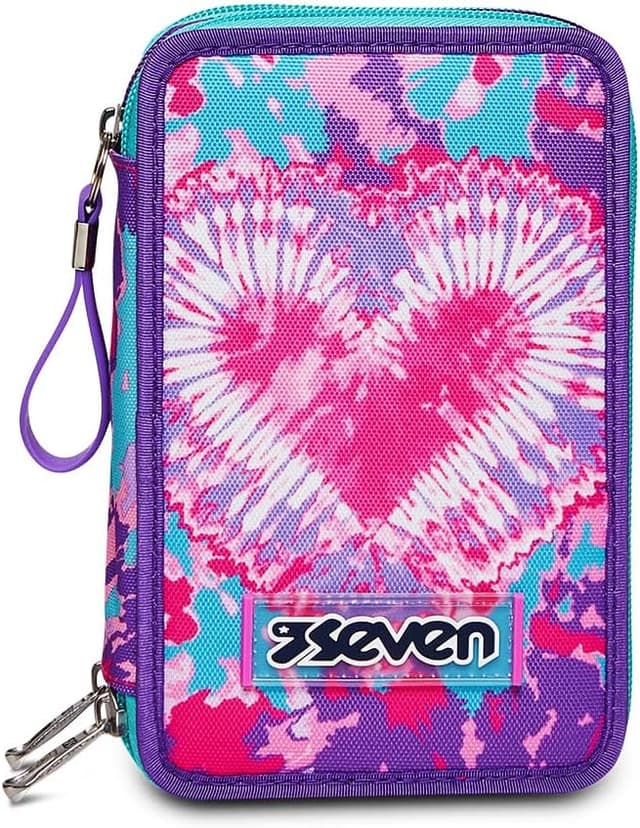 Thumbnail 6 de Astuccio Seven Astuccio 3 Zip Trendy heart girl Viola con 44 pezzi e portapenne triplo scomparto