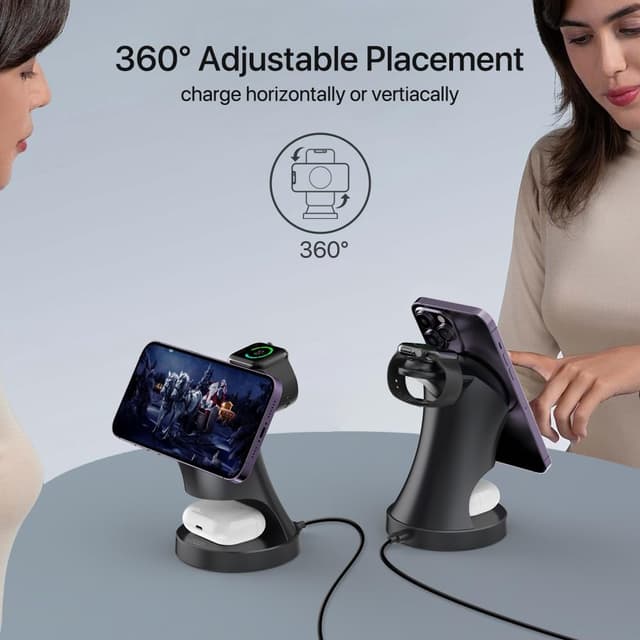 Thumbnail 4 de 3 in 1 Wireless Charging Station for Apple Devices