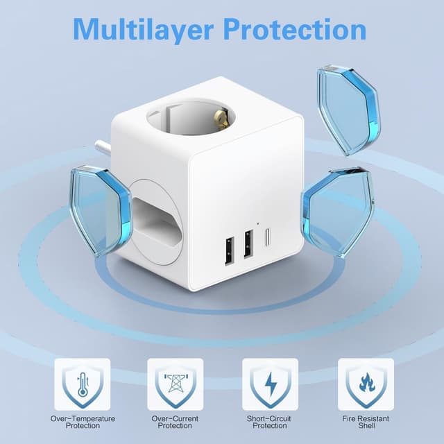 Thumbnail 6 de Steckdosenwürfel mit USB 4000 W Cube
