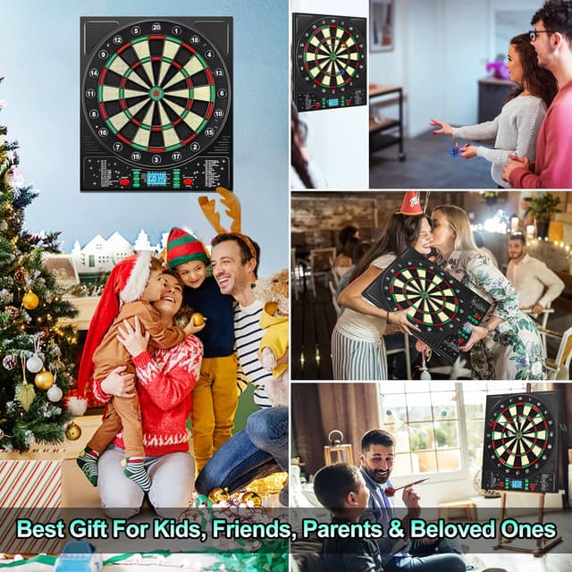 Thumbnail 5 de Mejasg elektronische Dartscheibe mit deutscher Ansage & LCD-Display, 34 Spiele/355 Variationen für 1–8 Spieler