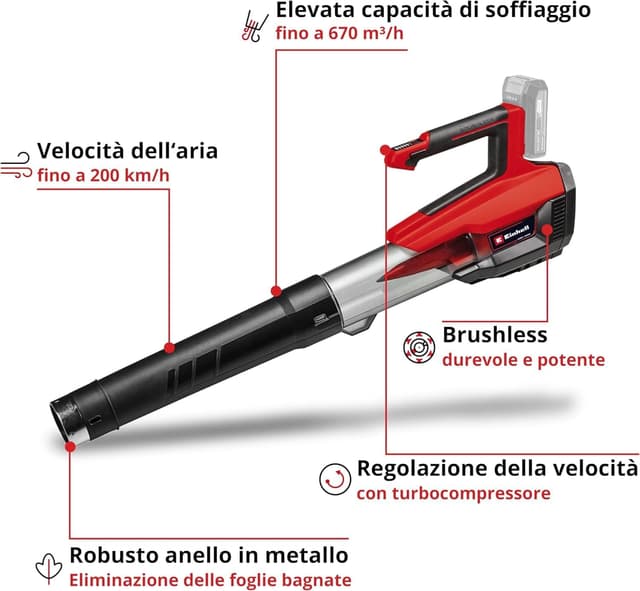 Detalle de Einhell Professional GP-LB 18/200 Li E-Solo soffiatore per foglie a batteria Power X-Change 18 V (solo corpo macchina)