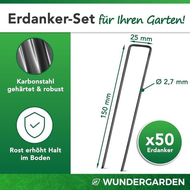 Detalle 2 de WUNDERGARDEN Erdanker 150x25mm 50er Set