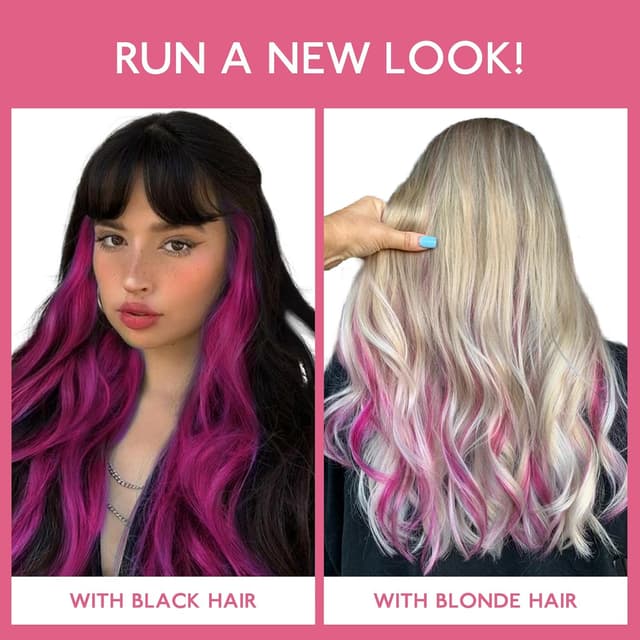 Detalle de WENNALIFE Violett Clip-in Extensions Echthaar (50 cm, 6 Stück/30 g) – Remy-Haar mit Clip-Technik