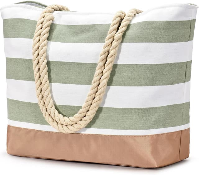 Detalle de oscaurt Strandtasche Tote Bag mit Reißverschluss – wasserdicht, mit Nassfach und Innentaschen