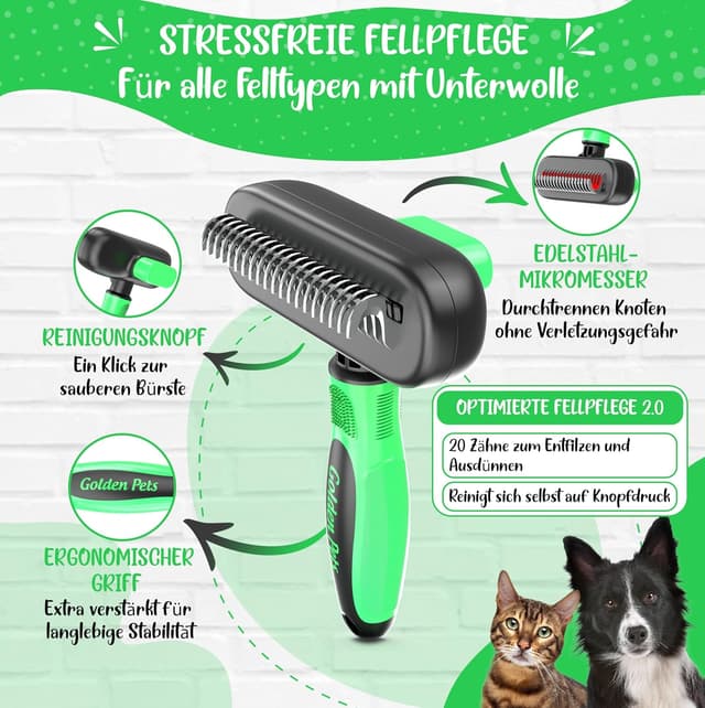 Thumbnail 2 de Golden Pets Unterwollbürste langhaar Selbstreinigend