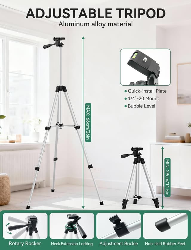 Detalle 2 de Nikotek Green Laser Level self-levelling with tripod 📐