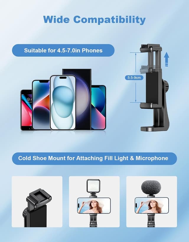 Thumbnail 5 de CIRYCASE 177 cm extendable phone tripod