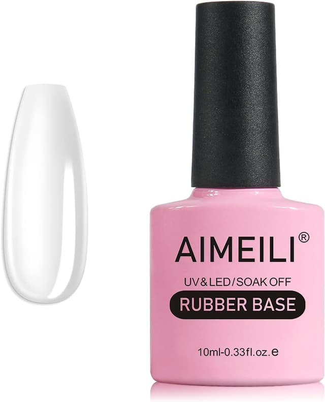 Detalle de AIMEILI Clear Rubber Base Gel trasparente UV/LED, base semipermanente autolivellante 10 ml