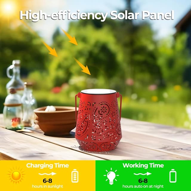 Detalle de OxyLED Garden Lanterns solar lights 4 pack