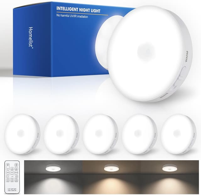 Imagen de Homelist Bewegungsmelder Nachtlicht 80 lm, 6 Stück en OfertitasTOP