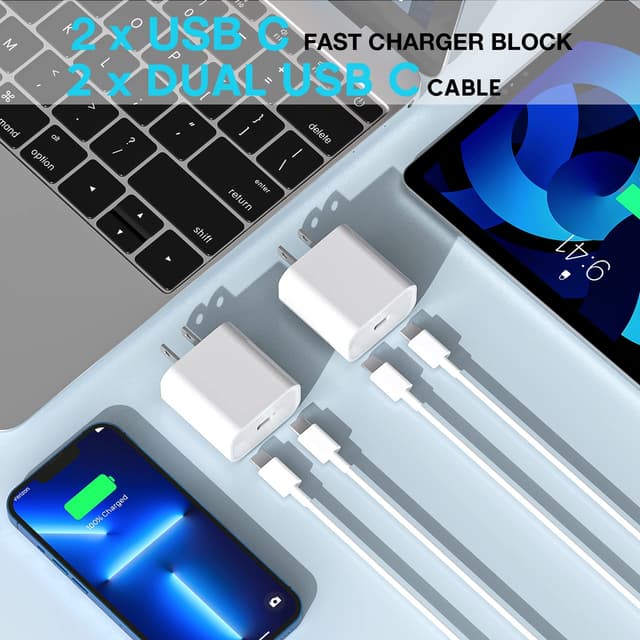 Thumbnail 5 de 20W Fast Charger 2Pack USB‑C for iPhone 17