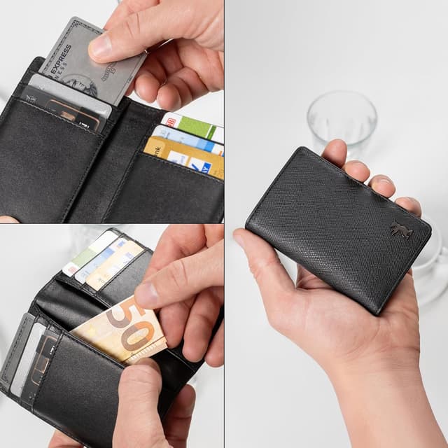 Thumbnail 6 de Berliner Bags Vintage Porto Slim Kartenetui aus Saffiano Leder mit RFID-Schutz – Schwarz, mit Geschenkbox