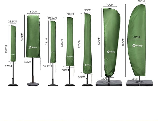 Thumbnail 6 de Sekey Schutzhülle für Ampelschirm/Sonnenschirm (265×48/70 cm) – wasserdichter Polyester mit UV-Schutz