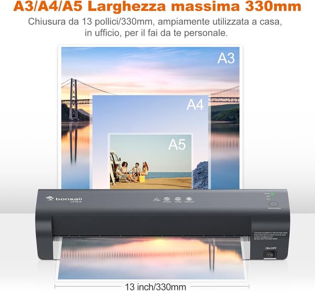 Detalle 2 de Bonsaii L318-A plastificatore A3 5‑in‑1