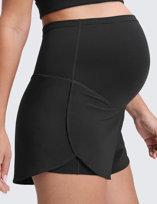 Detalle de CRZ YOGA shorts de grossesse 2 en 1 Femmes : sur-ventre séparé, poche et entrejambe 7,6 cm