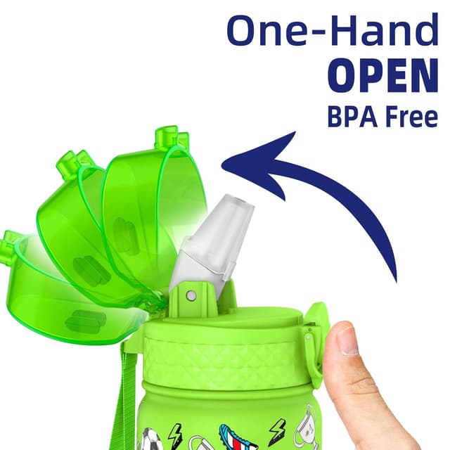 Detalle 2 de GOPPUS Kinder-Thermosflasche 420 ml mit Strohhalm – vakuumisoliert, auslaufsicher