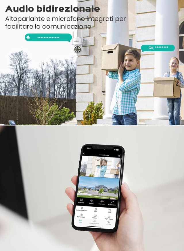 Thumbnail 5 de Reobiux 1080P Telecamera Wi‑Fi Esterno 2MP