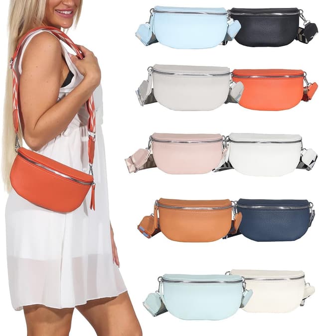 Thumbnail 6 de Damen Bauchtasche 3-in-1 Umhängetasche / Crossbody / Schultertasche mit verstellbarem Gurt, 25 (Orange) – S