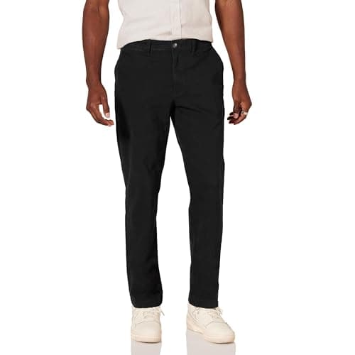 Detalle de Amazon Essentials pantalones informales estilo chino para hombre elásticos y corte ajustado negro (29W/30L)