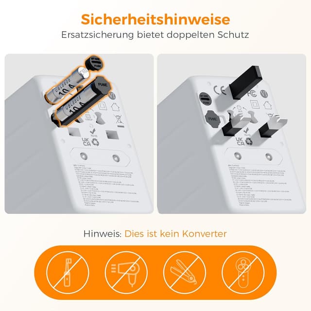 Thumbnail 5 de TESSAN 65W GaN Reiseadapter für Welt