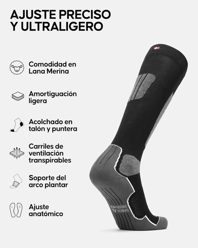 Detalle 2 de DANISH ENDURANCE Calcetines Esquí Lana Merino