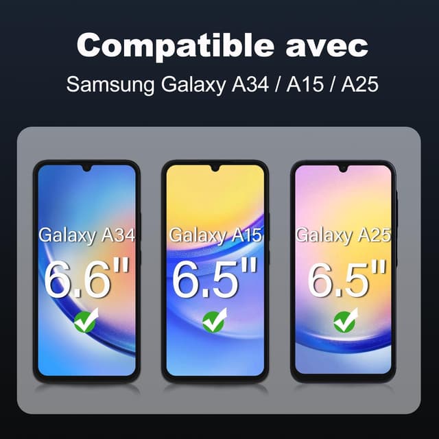 Detalle 2 de Tentoki 3x Panzer-Schutzfolie für Samsung Galaxy A15 5G/4G (6,5 Zoll) – 9H, ultra-dünn & transparent