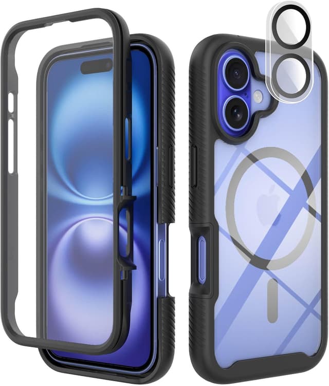 Thumbnail 6 de Leedia Handyhülle für iPhone 16 Pro Max (Magsafe), 360° Schutz mit integrierter Schutzfolie & Kameraschutz, blau