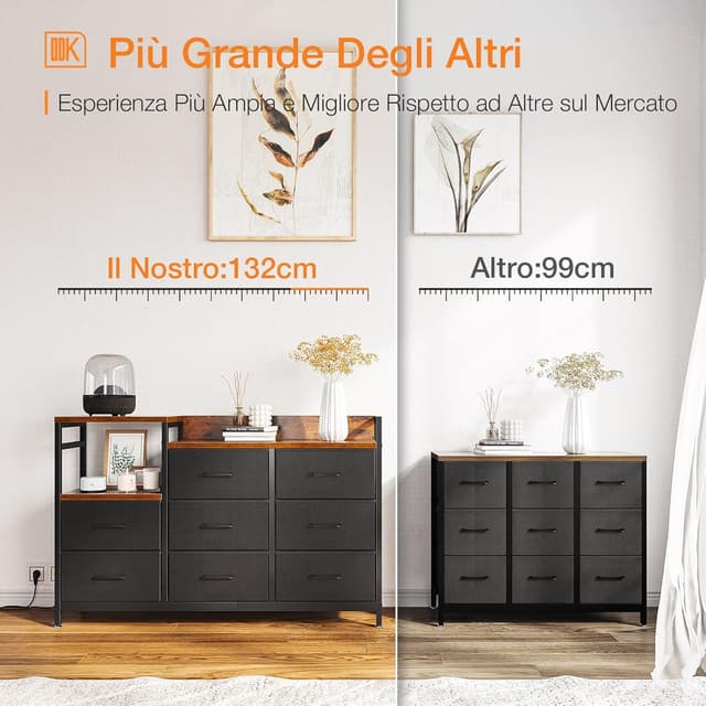 Thumbnail 4 de ODK Cassettiera 132x30x88 cm con porte USB