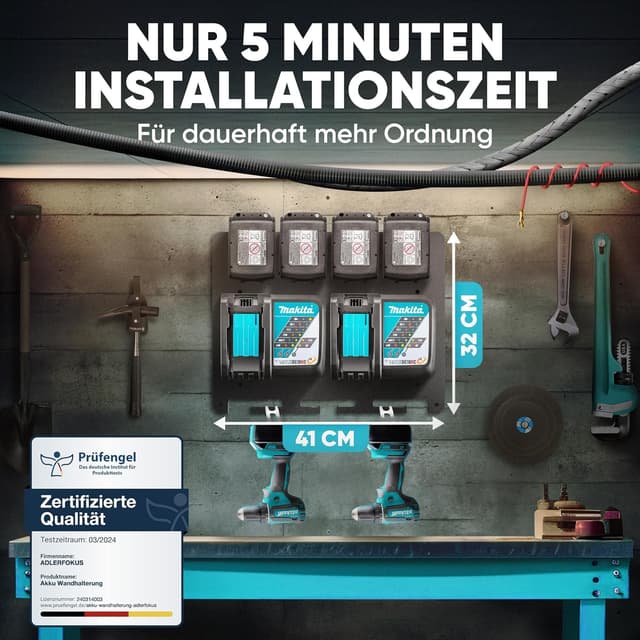 Detalle 2 de Adlerfokus Akku Wandhalterung für Makita