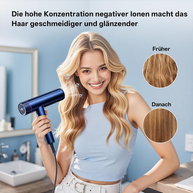 Thumbnail 3 de CONFU Ionen Föhn 1700W Klappbar Reisefön