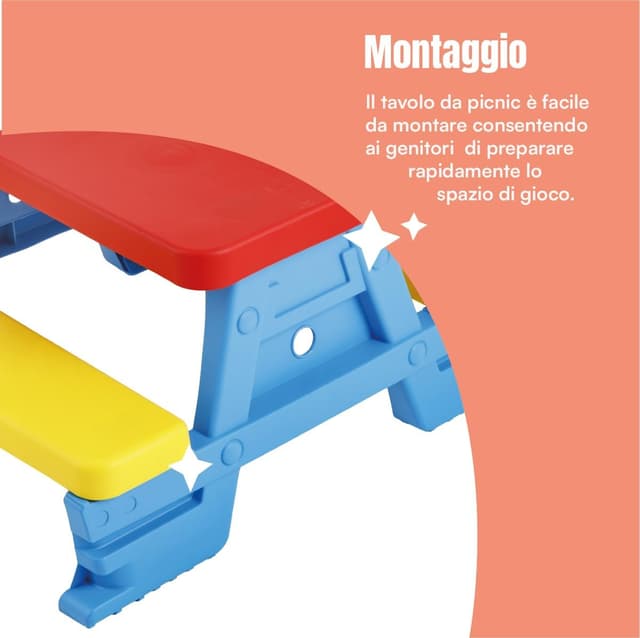 Thumbnail 3 de Baroni Toys Tavolo da Picnic 43x77x71 cm per bambini