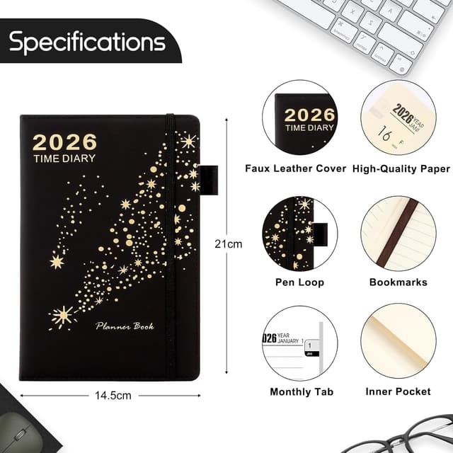 Detalle 2 de Goldaypln Agenda académica 2026 A5 1 día