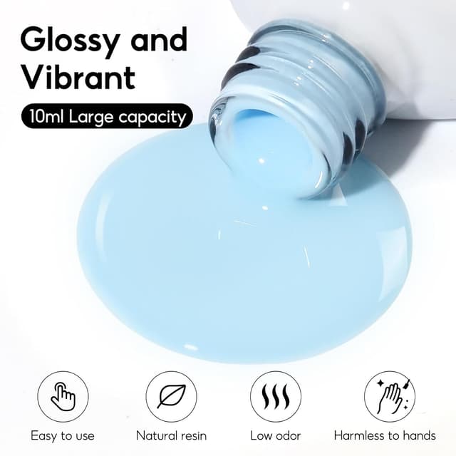 Detalle de PEACECOLOR UV-Gel Nagellack Blau (10 ml) für UV/LED – Starter für Maniküre & Nail Art
