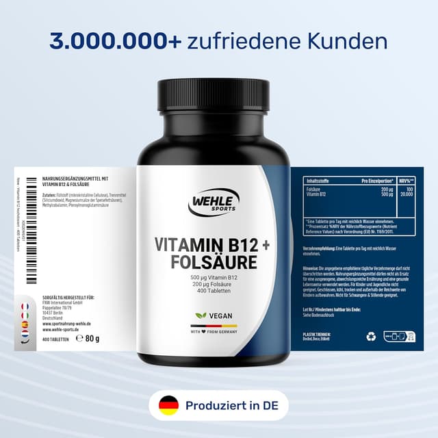 Detalle 1 de Vitamin B12 hochdosiert 500 µg, 400 Tabletten