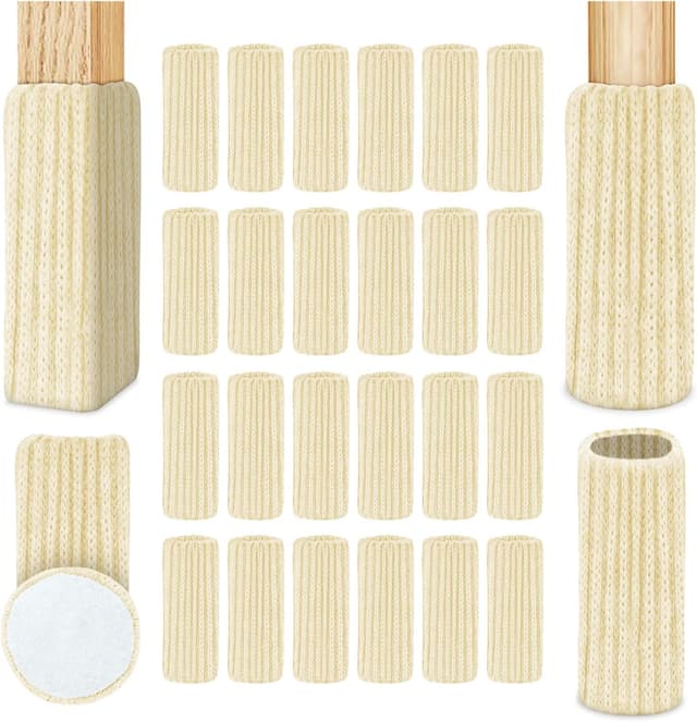 Detalle de OSDUE set da 24 calzini per sedie in maglia antiscivolo con protezione per gambe e pavimenti