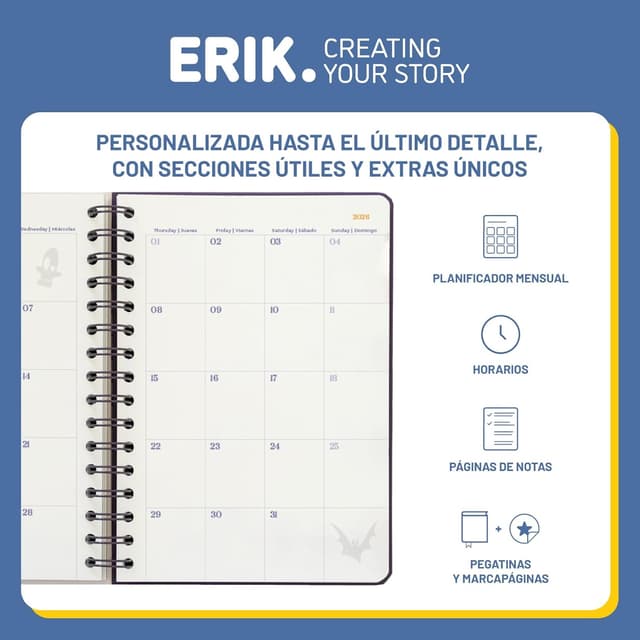 Detalle de Grupo Erik Agenda 2026 A5 Semana Vista Pesadilla Antes de Navidad