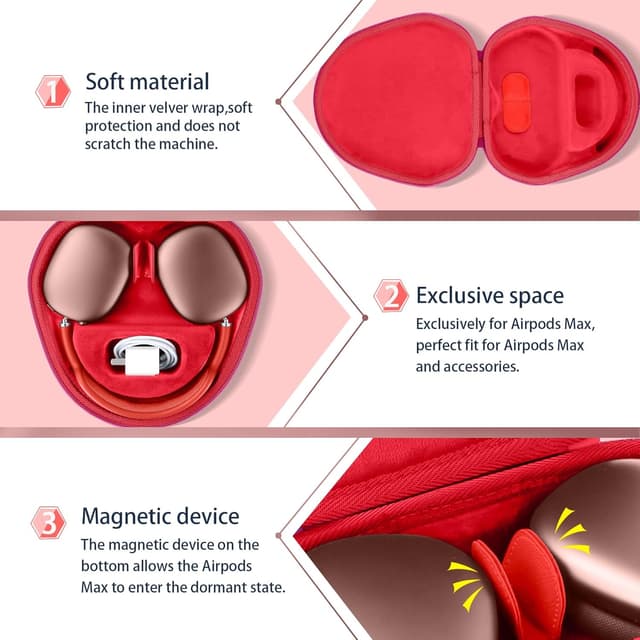 Detalle 2 de co2CREA Tragetasche/Smart-Case (nur Tasche) kompatibel mit Apple AirPods Max – schaltet in den Schlafmodus