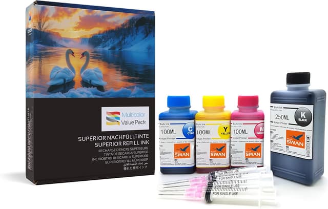 Detalle de Kit di ricarica inchiostro BLUE SWAN 550 ml per cartucce Canon PG-540 e CL-541 (Standard e XL) compatibile con PIXMA e MAXIFY