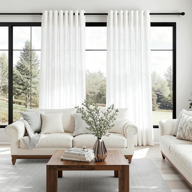 Detalle de Rideau voilage lin 140x240 cm naturel