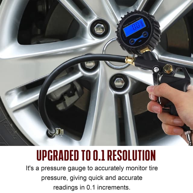 Detalle 1 de Hausse Heavy Duty Compressor Accessory Kit with Digital Tire Pressure Gauge, Inflator & 1/4" NPT Air Tool Fittings