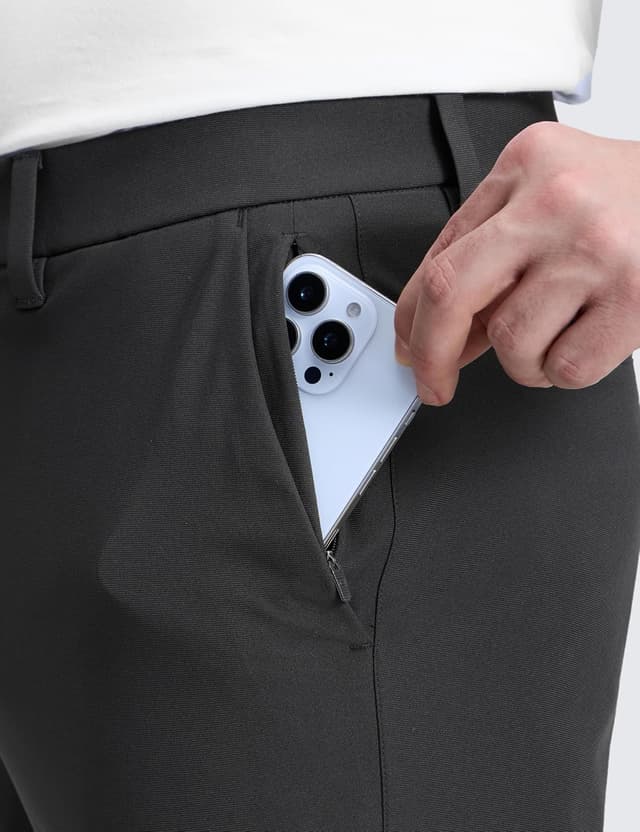 Detalle 1 de Pantaloni da golf CRZ YOGA da uomo comodi e leggeri con asciugatura rapida, 86 cm (Inchiostro Grigio) - 46