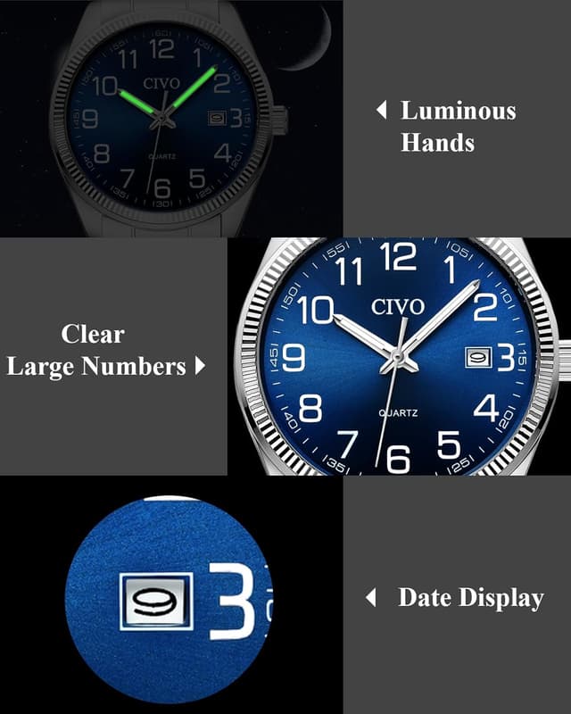 Detalle de CIVO Montre facile à lire, 39 mm