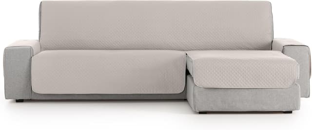 Detalle 2 de Housse Textil-Home pour canapé d’angle droit 200 cm avec accoudoirs Adele – réversible matelassée ivoire, anti-taches
